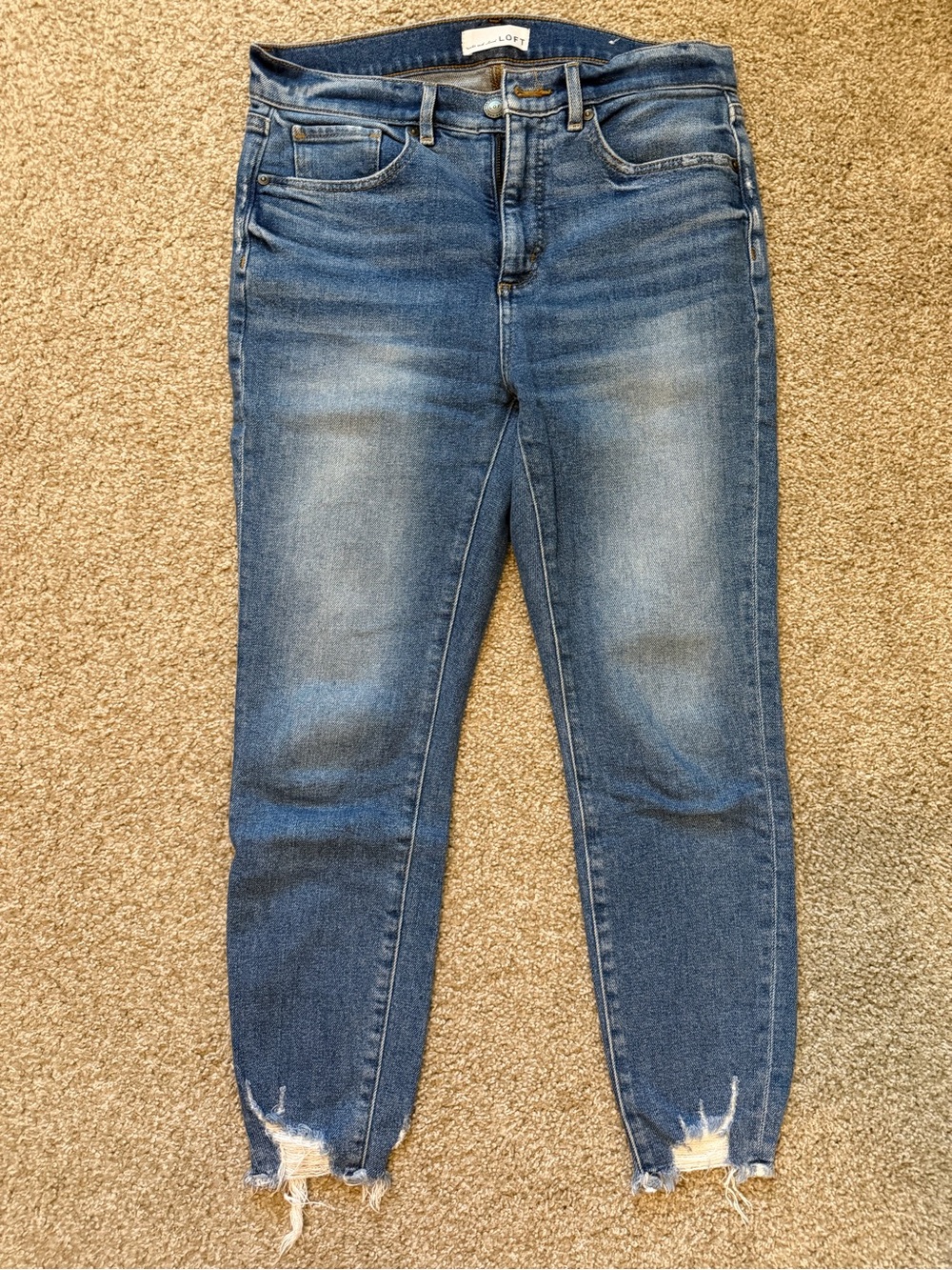 Women’s Distressed Blue Jeans -Loft Brand
